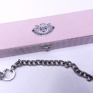 Vintage Juicy Couture silver tone with diamond ring heart charm bracelet