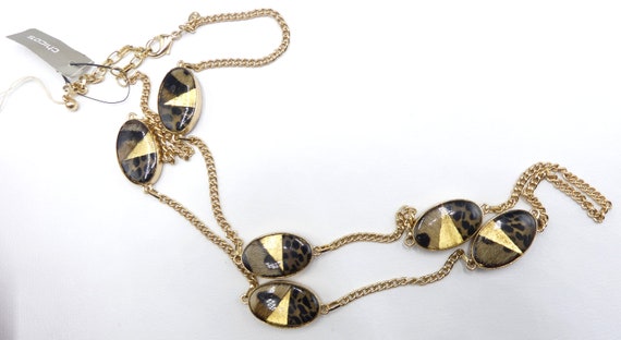 Vintage Chico s Gold Tone Leopard Long Necklace Etsy Australia