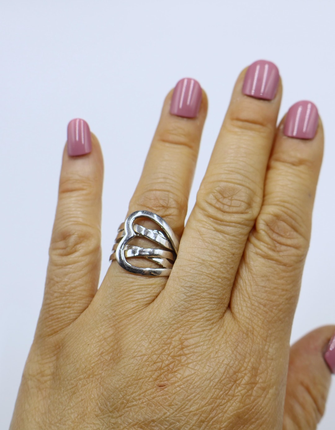 Vintage Marked 925 Sterling Silver Heart Knot Ring Size 8 - Etsy