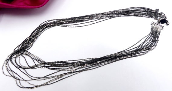 Vintage signed Express 15 multi string dark metal… - image 1