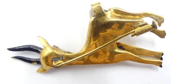 Vintage 30’s rare gold gilt Art Deco antelope sca… - image 4