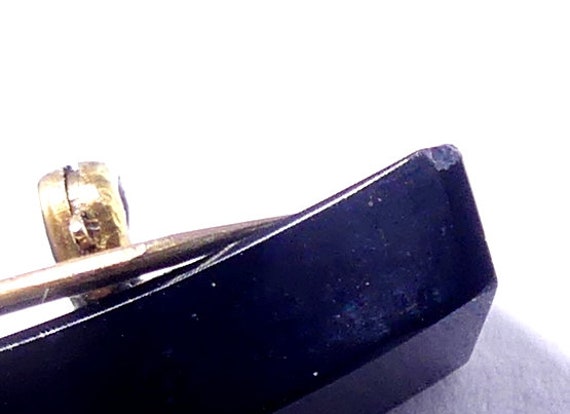 Antique Victorian marked 14k gold & black onyx ba… - image 10