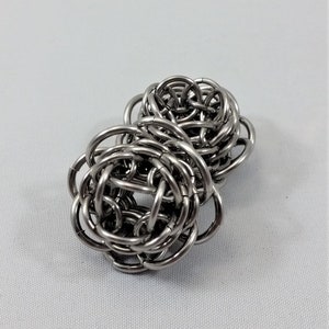 Petal to the Metal Chainmaille Rosebud - maille hops - steel hops - Stainless Steel and Anodized Aluminum chainmail roses