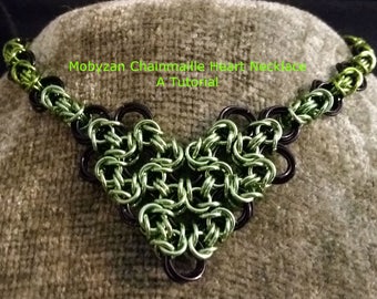 Mobyzan Chainmaille Heart Necklace Tutorial - Make a full necklace with a heart focal out of little metal rings