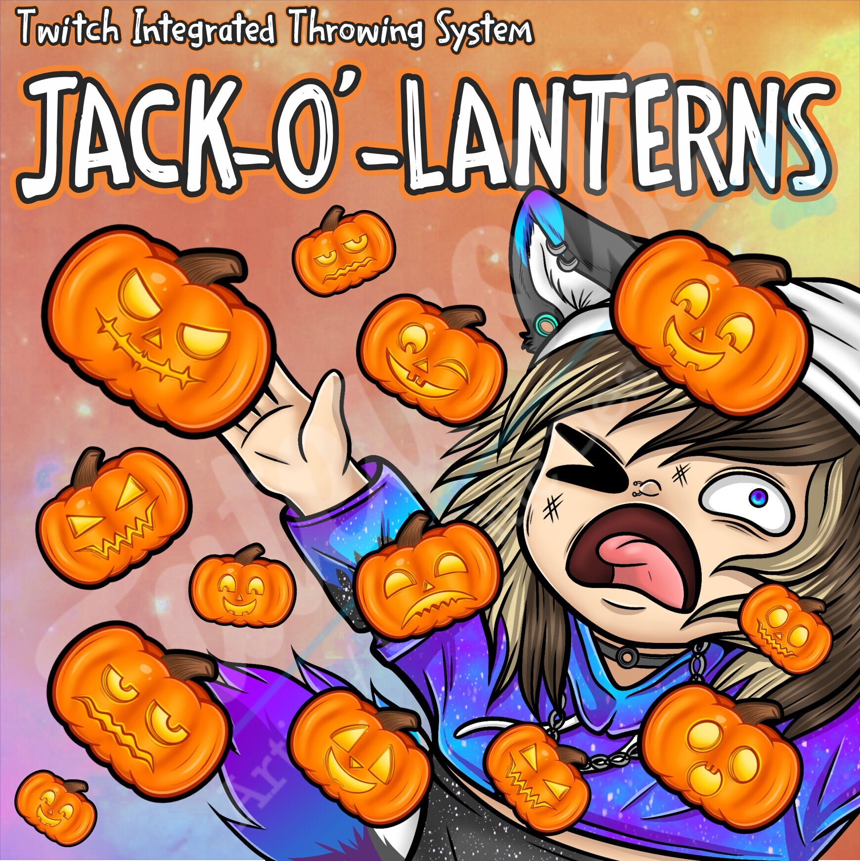 Vtuber Asset - Jack-O'-Lantern Throwables