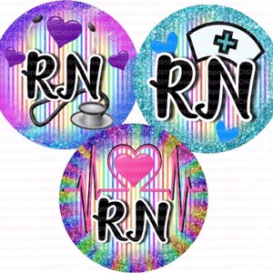 Enfermera RN Glitter y Corazones Botella Cap Images 4x6 Bottlecap Collage Scrapbooking Jewelry Hairbow Center