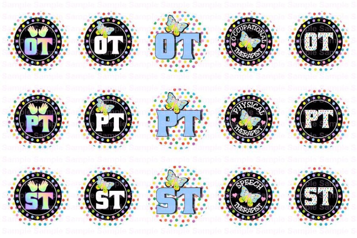 OT PT ST (5) Bottle Cap Images 4x6 Bottlecap Collage Scrapbooking ...