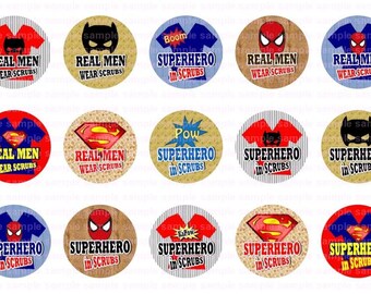 SuperHero Scrubs macho tapa de botella imágenes 4x6 bottlecap Collage Scrapbooking Joyería Hairbow Center