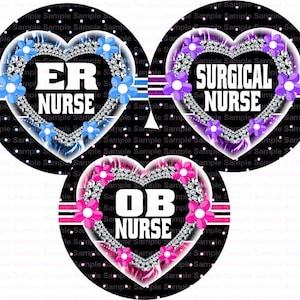 Enfermera Especialidad Corazones Tapa de Botella Imágenes 4x6 Bottlecap Collage Scrapbooking Joyería Hairbow Center