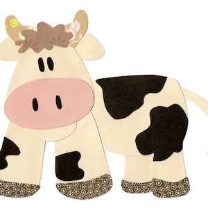 Applique Template Farm Animal Cow image 1