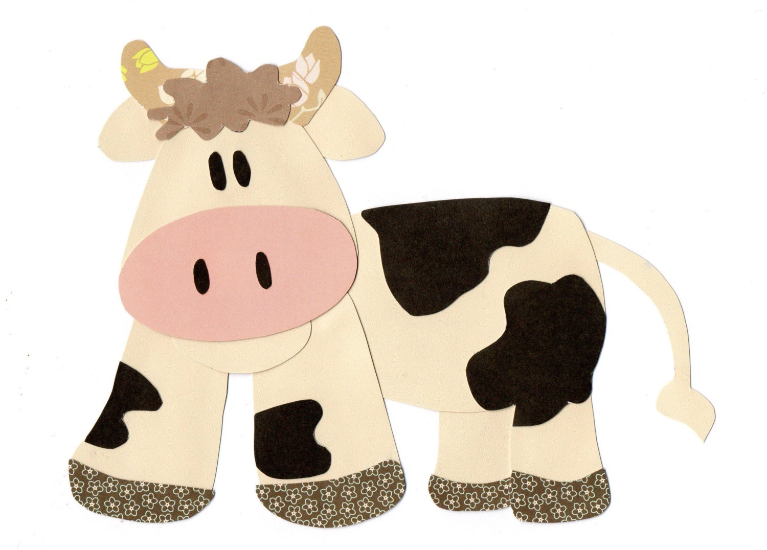 Applique Template Farm Animal Cow Etsy
