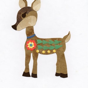 Applique Template Scandinavian Folk Art Deer