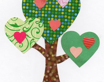Applikation Vorlage Valentinstag Herz Baum