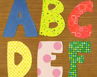 Basic Alphabet ABCs Großbuchstaben Applikation Vorlage