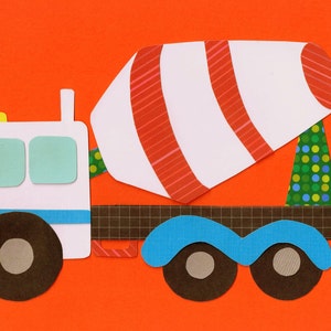 Quilting Applique Template / Pattern Cement Truck Construction Vehicle