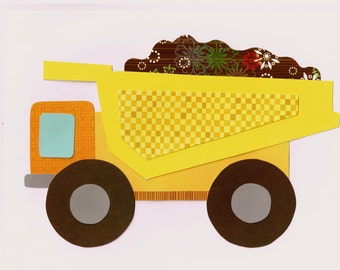 Dump Truck Baufahrzeug Applikation Vorlage