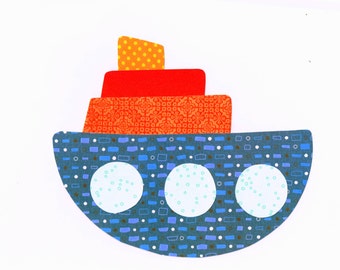 Tug Boat Quilting Applique Template / Pattern for Quilts, Wall Hanging, and Clothing