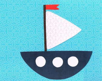 Quilting Applique Template / Pattern Sail Boat Water Vehicle for Wall Hanging, Quilt or Scrapbook Page