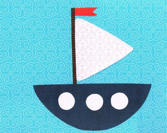 Quilting Applikation Vorlage / Muster Segelboot Wasserfahrzeug für Wandbehang, Quilt oder Scrapbook Seite