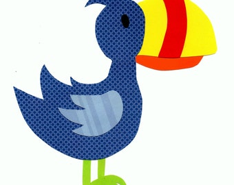 Tropischer Vogel Dschungel Vogel Zoo Tier Applikation Vorlage