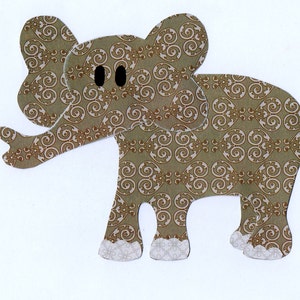Jungle Safari, Zoo Animal, Elephant Applique Template for quilting, children, clothing