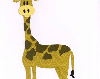 Modello/modello applique giraffa, animali dello zoo, animali della giungla, animali del safari, decorazione da parete, decorazione per bambini, toppa per applique da stirare/cucire fai da te