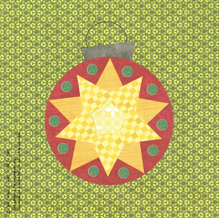 Set of 5 Christmas Ornament Applique Pattern / Template Noel Etsy