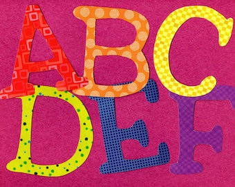 ABC Großbuchstabe Alphabet Applikation Vorlage