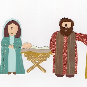 Applique Template Nativity Family With Mary Joseph and Baby Jesus - Etsy
