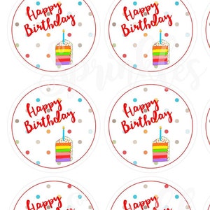 Happy Birthday Print and Cut Tags