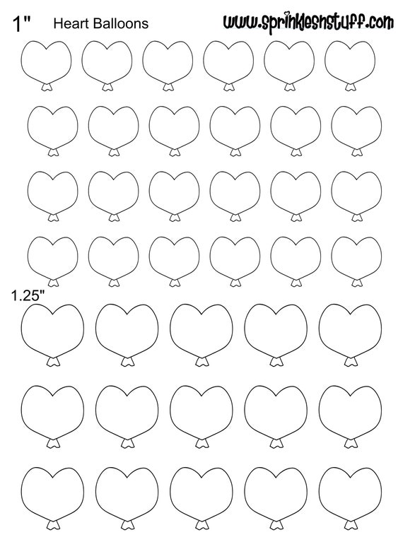Balloon Heart Royal Icing Template Etsy Balloon Heart Royal Icing Template Etsy