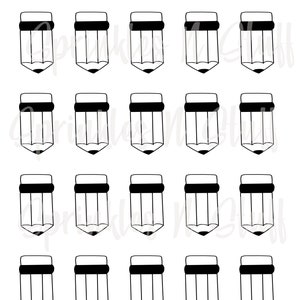 Pencil Royal Icing Template