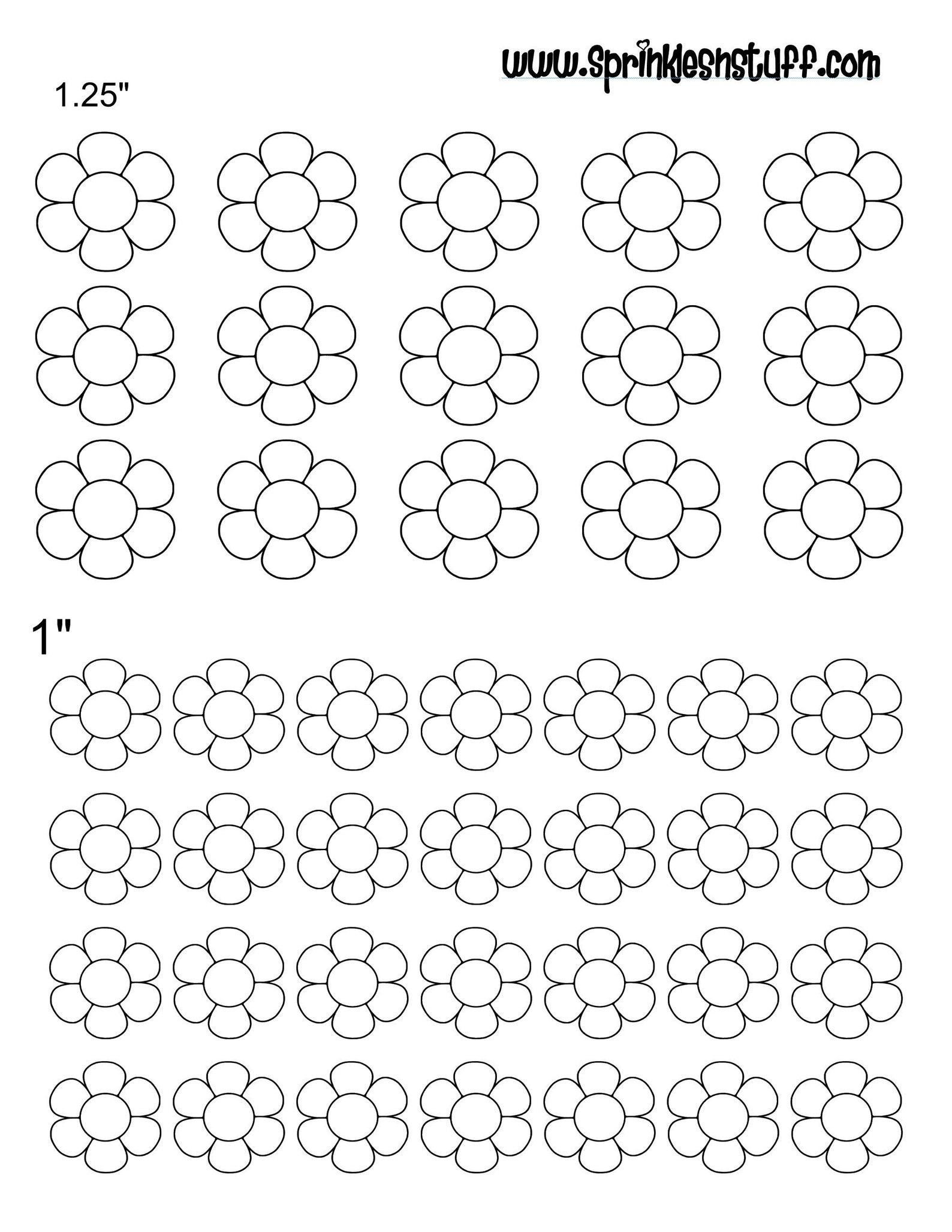 Flower Royal Icing Template Etsy