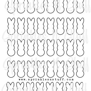 Bunny Peep Icing Template