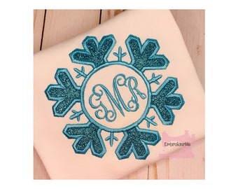 Girls Monogrammed Snowflake Shirt, Custom Embroidered Winter Shirt for Girls, Personalized Girls Snow Day Shirt, Sparkle Snowflake Shirt