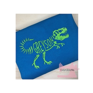 Boys Dinosaur Name Shirt, Custom Embroidered Dinosaur Shirt for Boys, Personalized Boys Dino Shirt, Toddler Boys Dinosaur Shirt