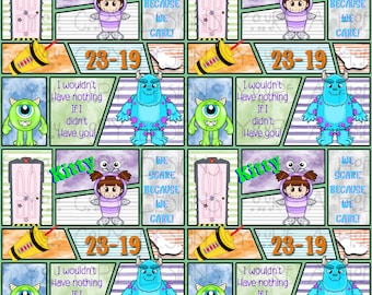 Monster Team Seamless Pattern, Cartoon Repeat Seamless Design, Fabric Sublimation, Monsters Incorporated