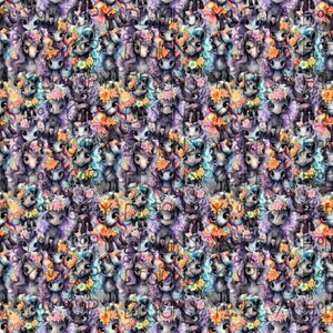 Seamless Black Unicorn Pattern, Unicorn Pattern, Black Rainbow Unicorn Image, Seamless Unicorn Image, Instant Download,