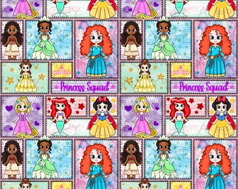 Princess Squad Comic Seamless File, Princess Design (Digital File)