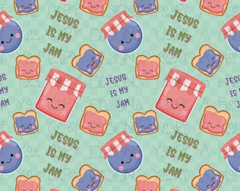 Seamless Jesus Is My Jam Design, Christian, Peanut Butter and Jelly (Digital Download)