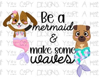Merdogs PNG, Mermaid Dog Sublimation Image (Digital Download)