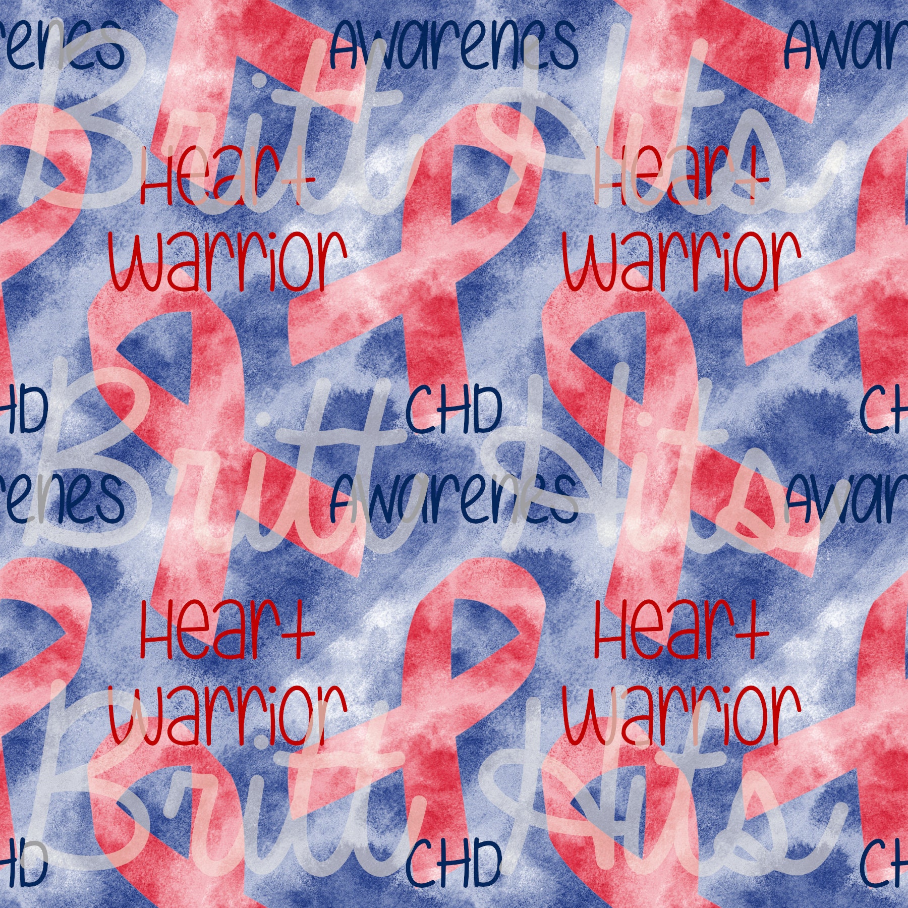 CHD Awareness Heart Month Seamless Design Instant Download Etsy