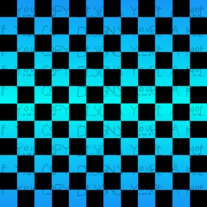 May include: A checkered pattern design with alternating black and blue squares. The blue squares have the words "YOU COPY DESIGNS IF YOU HOPE" written in a handwritten style. The overall design has a gradient effect.