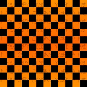 May include: A checkered pattern with alternating black and orange squares. The words "IF YOU COPY DESIGNS YOU HOPE" are faintly visible across the design. The overall effect is a repeating grid pattern.