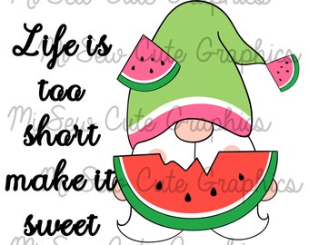 Watermelon Gnome PNG, Summer Sublimation Design (Digital Download)