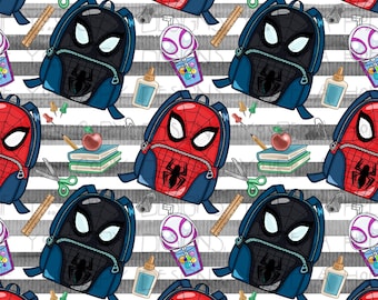 Padrão sem costura do Homem-Aranha, design sem costura para a volta às aulas (download digital)