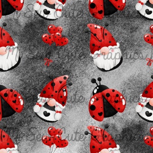 Modello di gnomo coccinella senza soluzione di continuità, gnomi senza soluzione di continuità, gnomi coccinella, download digitale, download immediato,