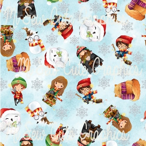 Zauberhaftes Weihnachtsmuster, Nahtlose Zauber, Zauberer, Weihnachten Nahtloses Bild, Nahtloses Muster, digitaler Download