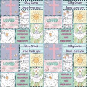 Jesus Loves You Silly Goose Patches, Christian Seamless Design (Digital Download)