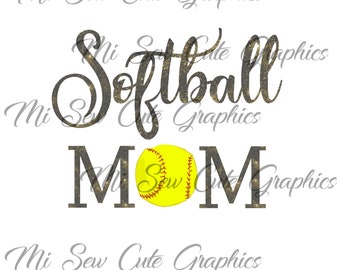Softball Mom PNG, Sports Tee Design (Digital Download)
